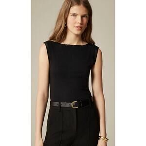 J.Crew | Refined rib shell tank top in Black | Sz M
